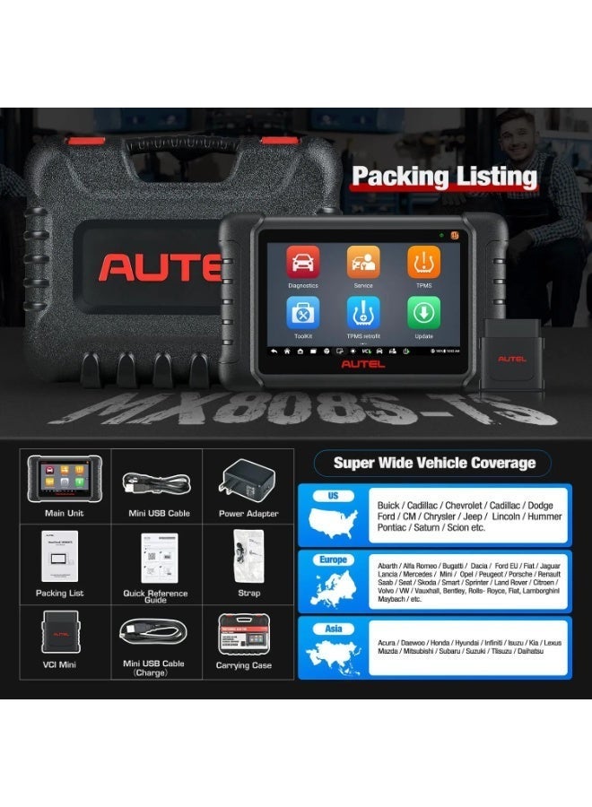 أوتل جهاز فحص سيارات أوتيل Autel MaxiCheck MX808 S TS لفحص جميع أنظمة السيارة مع برمجة حساسات الإطارات TPMS - Image 2